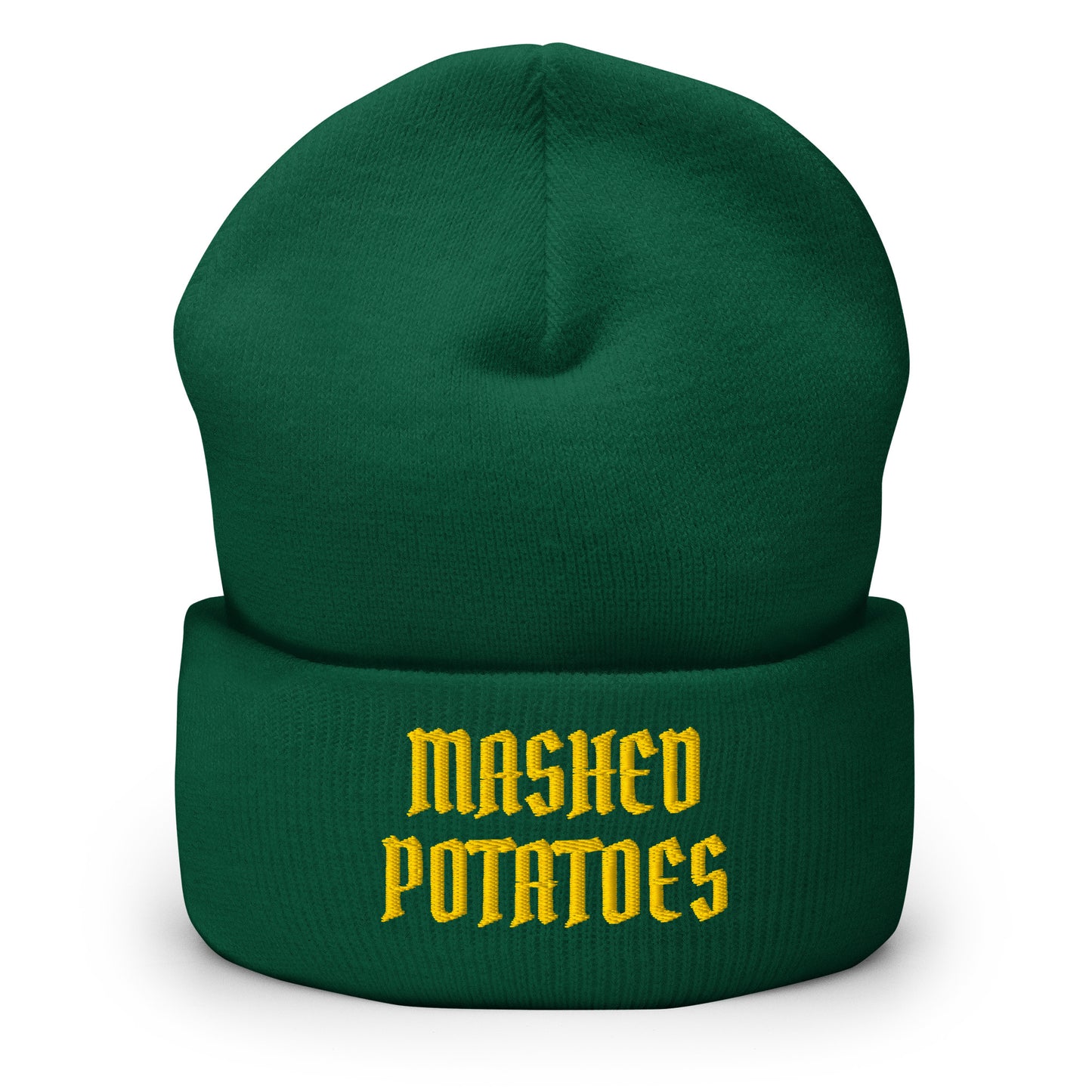 Spruce Green Old Fashion Mashed Potatoes Cuffed Beanie
