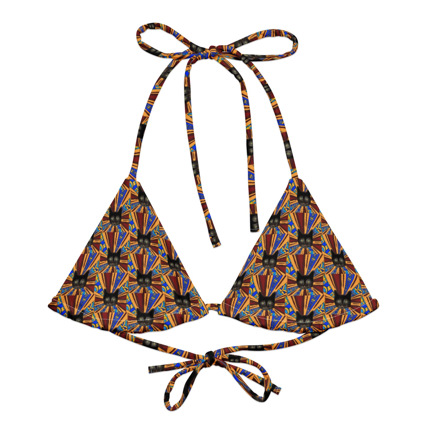 Trippy Cats Recycled Bikini Top