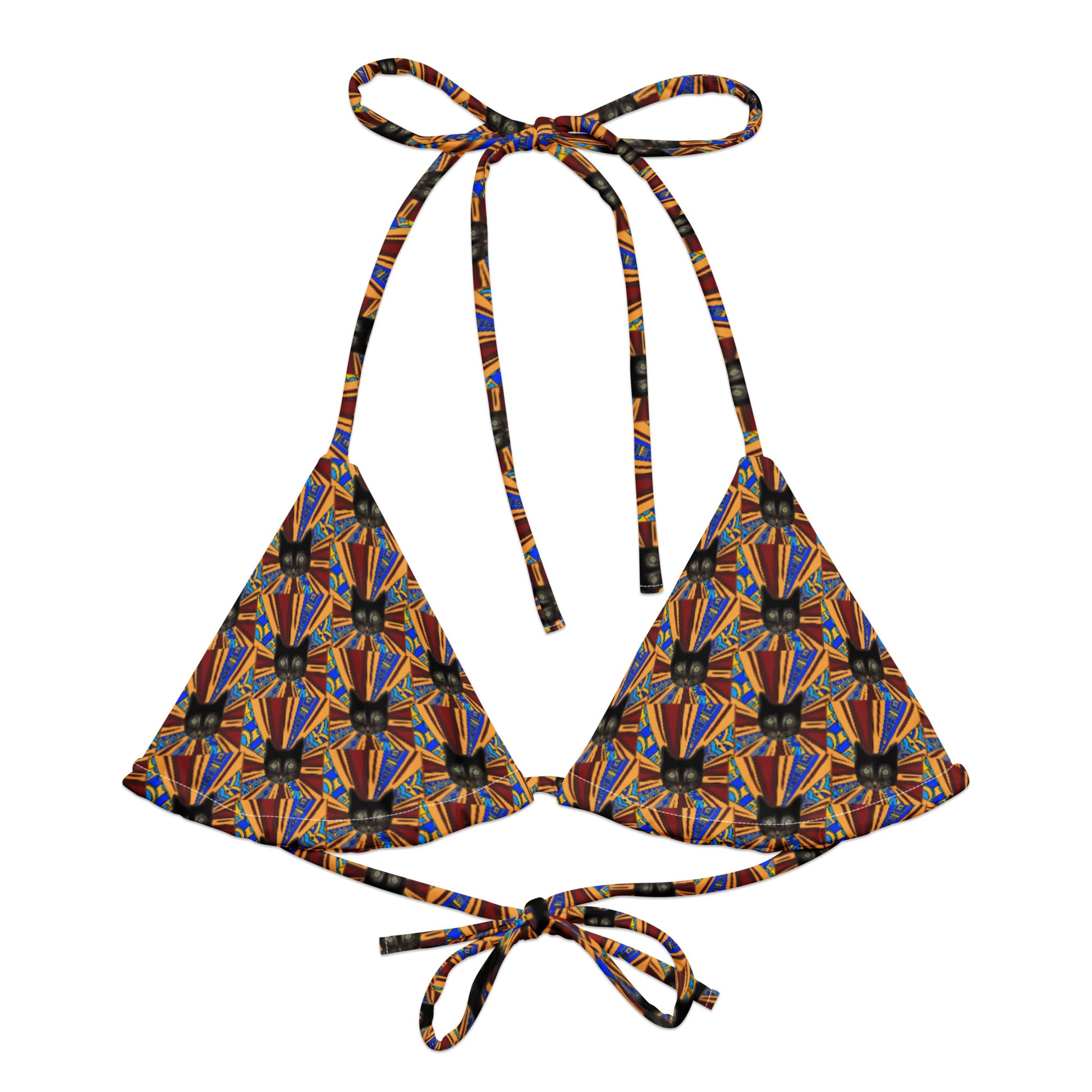 Trippy Cats Recycled Bikini Top