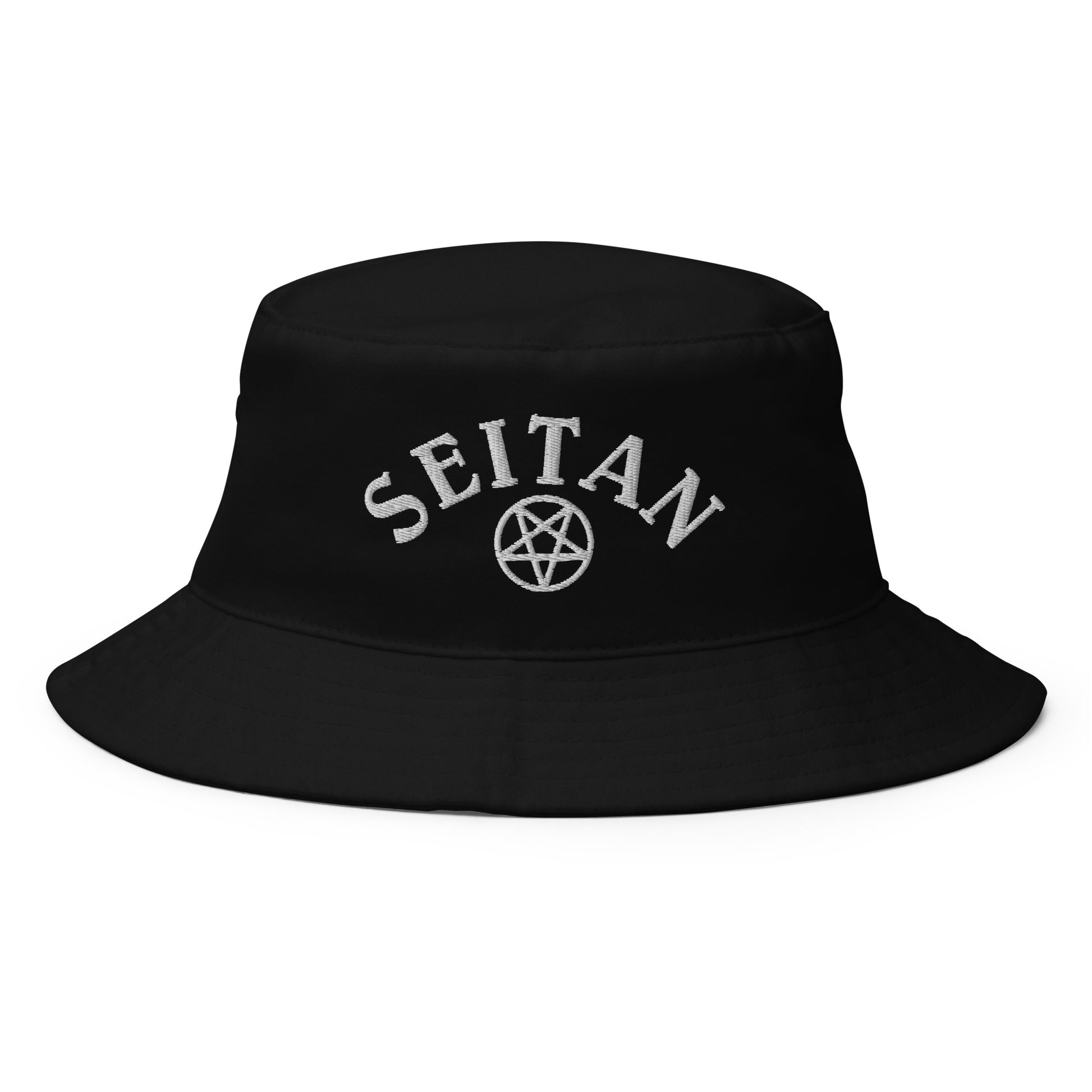 Black Seitan Hat - Love Seitan? Looking for a funny hat for plant based babes? This Seitan Bucket Hat is just what you need! It's comfortable and comes in a variety of colors with "Seitan", expertly embroidered across the front. The perfect weird hat for foodies of all kinds. Celebrate your favorite foods in our funky foodie clothing and accessories.