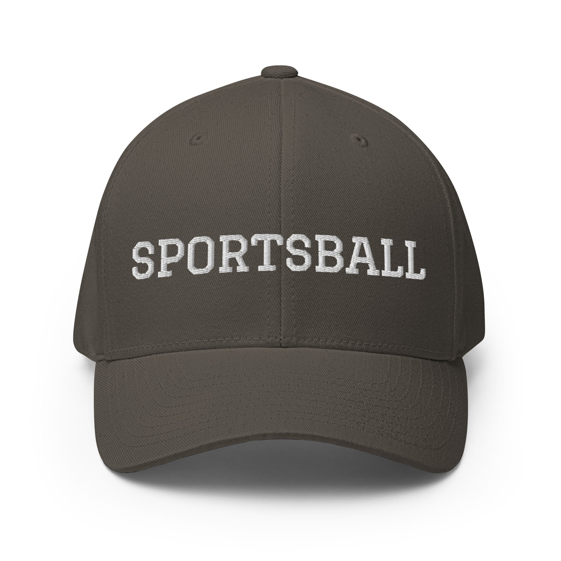 Dark Gray - This Sportsball Hat is funny, sarcastic and perfect for all your game day activities. Available in two sizes with an elastic stretch band, this hat is comfortable, comes in a variety of colors and is made just for you. It has an athletic shape with a curved visor and a sarcastic sports fan design, expertly embroidered on the front. 