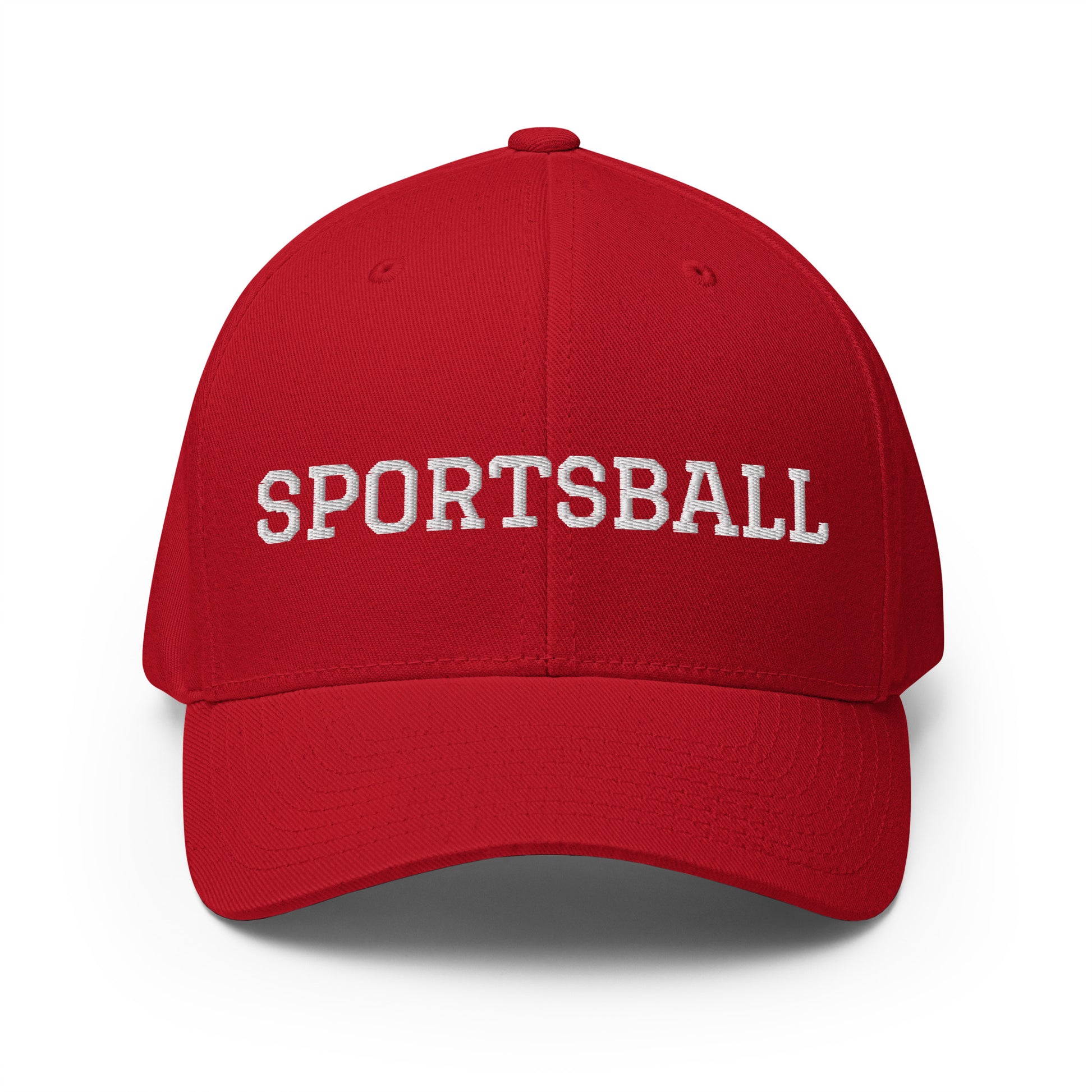 Red This Sportsball Hat is funny, sarcastic and perfect for all your game day activities. Available in two sizes with an elastic stretch band, this hat is comfortable, comes in a variety of colors and is made just for you. It has an athletic shape with a curved visor and a sarcastic sports fan design, expertly embroidered on the front. 