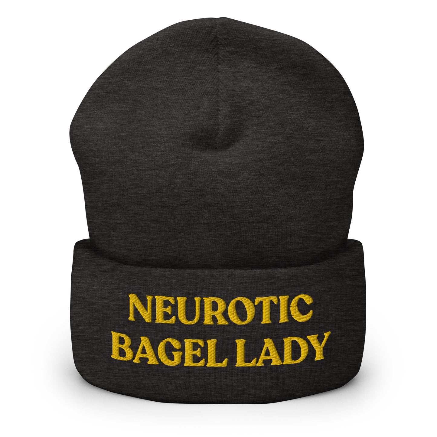 Gray - Are you a little neurotic? A proud bagel enthusiast? Our Neurotic Bagel Lady Beanie is just what you need! It's warm, cozy and a funny winter hat for bagel lovers and foodies of all kinds. Looking for something personalized? A different embroidery color? Shoot us an email! 
