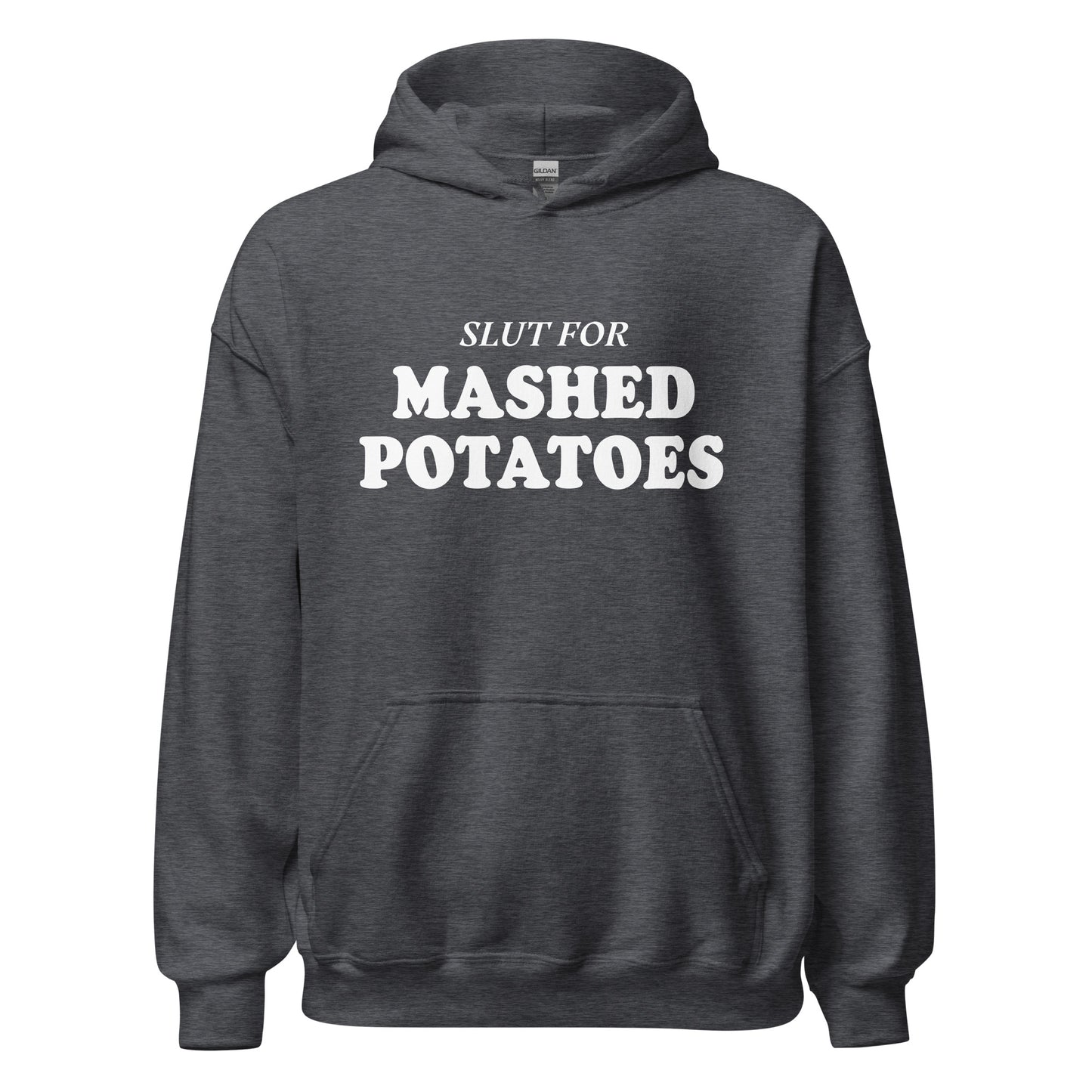 Gray Slut For Mashed Potatoes Hoodie - Are you a mashed potato enthusiast? Looking for a gift for a friend? Our Slut For Mashed Potatoes Hoodie is soft, cozy and made just for you! This funny hoodie is perfect for mashed potato lovers and foodies of all kinds.