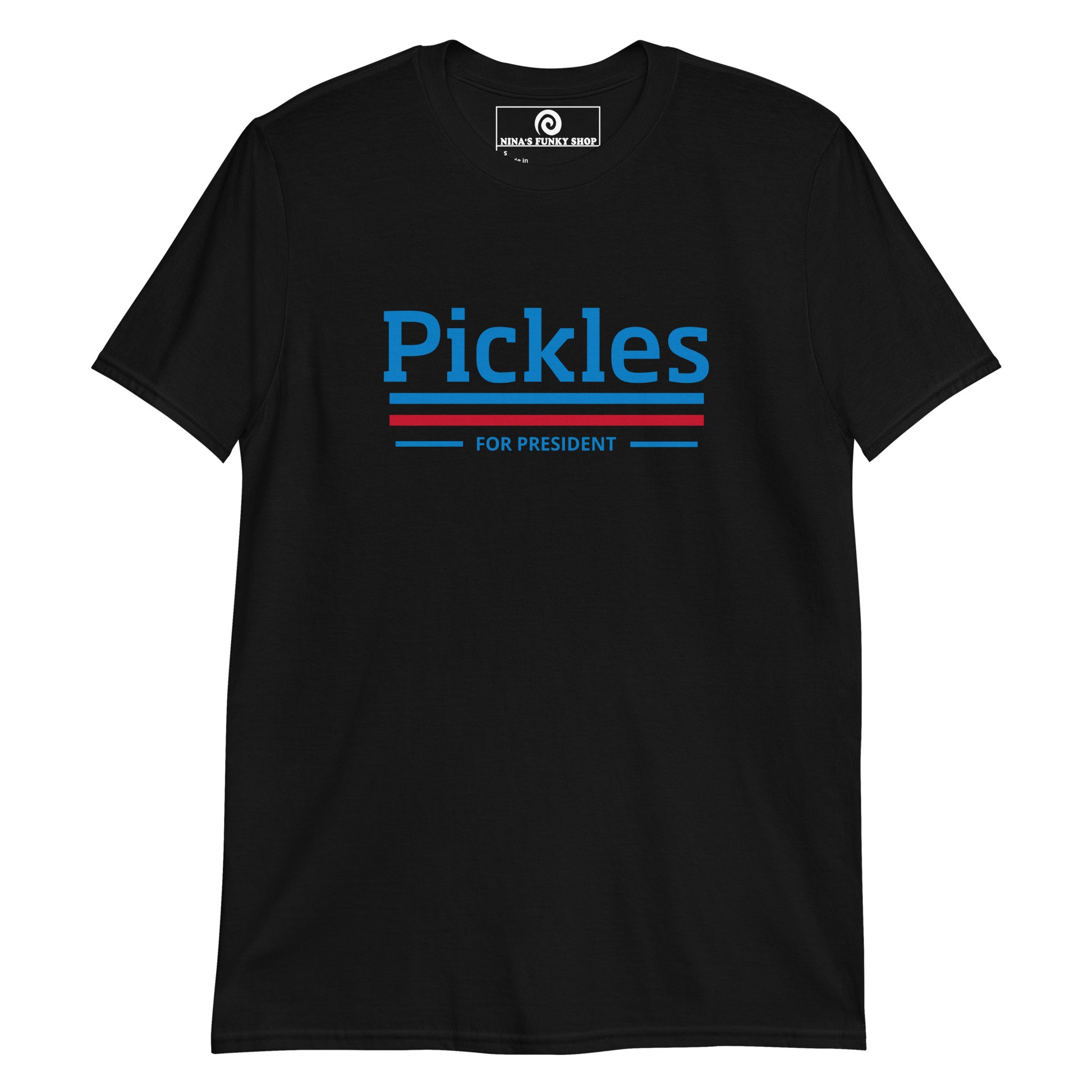Black Pickles For President T-Shirt - Our Pickles For President T-Shirt is soft, comfortable and made just for you! It's a classic cotton t-shirt with a funny election design. Make a statement and vote for Pickles.