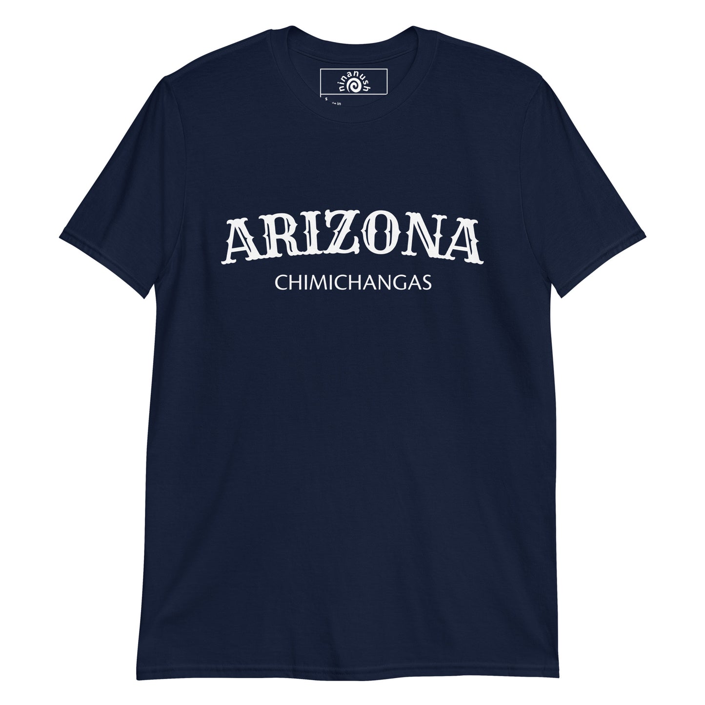 Navy Arizona Chimichangas T-shirt from Nina's Funky Shop by ninanush - Do you love chimichangas? Looking for a fun foodie gift? Our Arizona Chimichangas Shirt is just what you need! It's a unisex, crew neck T-shirt that's soft and comfortable with "Arizona Chimichangas", expertly printed on the front. Eat your favorite foods in this funny foodie tee, it's designed by Nina.