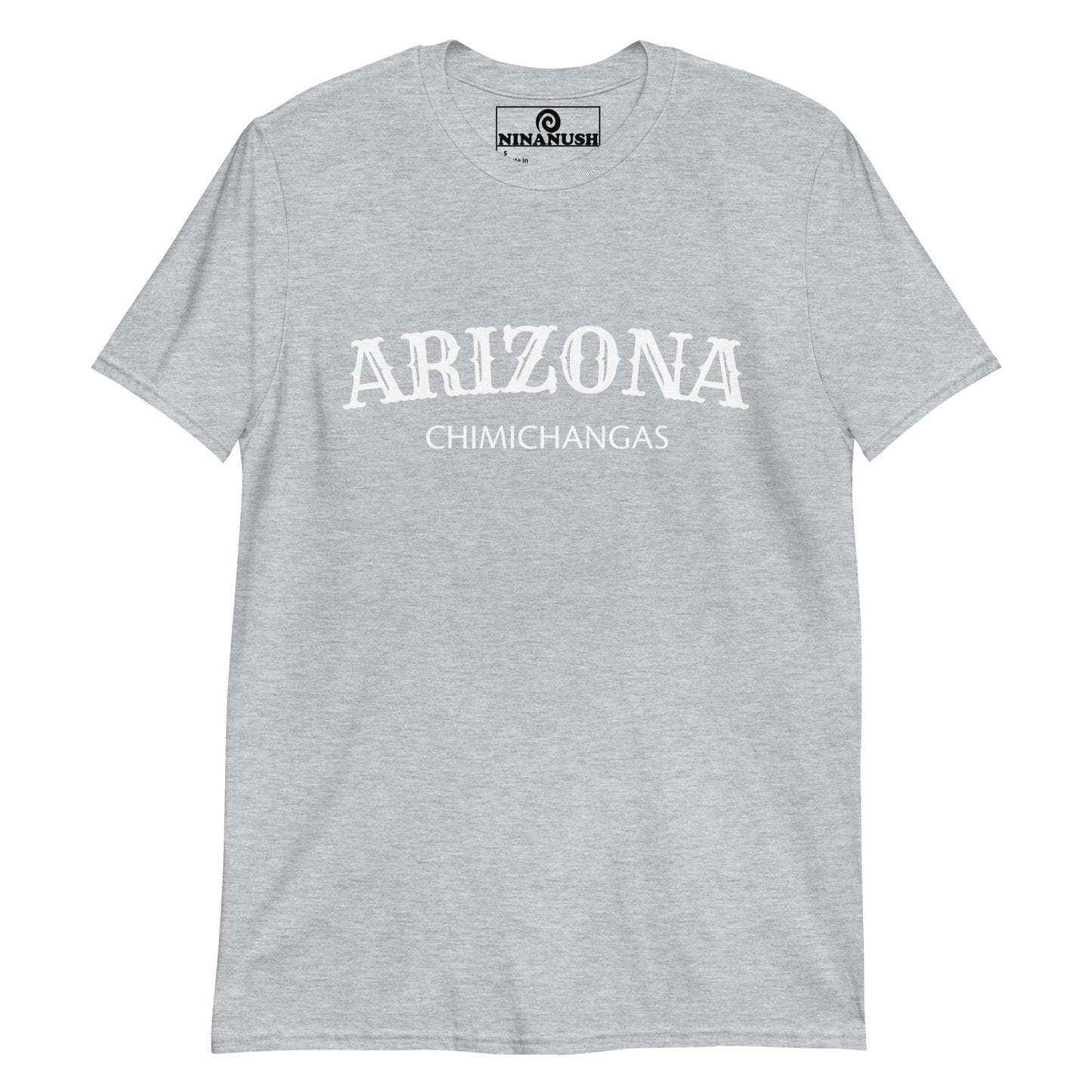 Light Gray Arizona Chimichangas T-shirt from Nina's Funky Shop by ninanush - Do you love chimichangas? Looking for a fun foodie gift? Our Arizona Chimichangas Shirt is just what you need! It's a unisex, crew neck T-shirt that's soft and comfortable with "Arizona Chimichangas", expertly printed on the front. Eat your favorite foods in this funny foodie tee, it's designed by Nina.