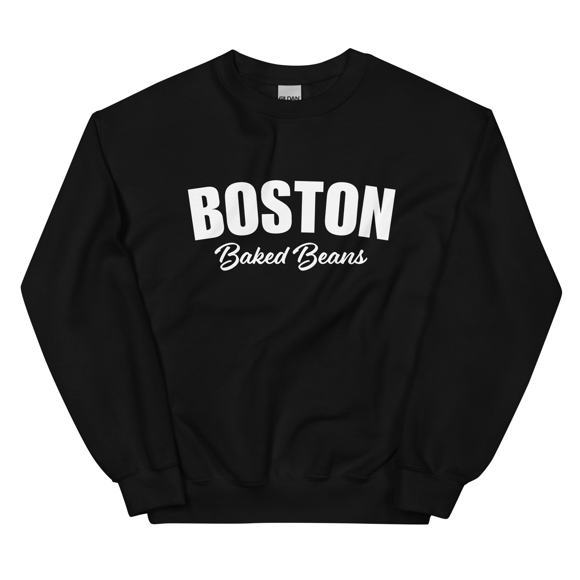 Black Boston Baked Beans Sweatshirt from Nina's Funky Shop by ninanush - Fan of Boston Baked Beans? Need a fun gift for a New Englander? Introducing our Boston Baked Beans Sweatshirt! It's a funny foodie sweatshirt for Baked Beans. This unisex, varsity sweatshirt comes in a variety of colors with the words "Boston Baked Beans" on the front. Eat baked beans in style in this foodie sweatshirt.