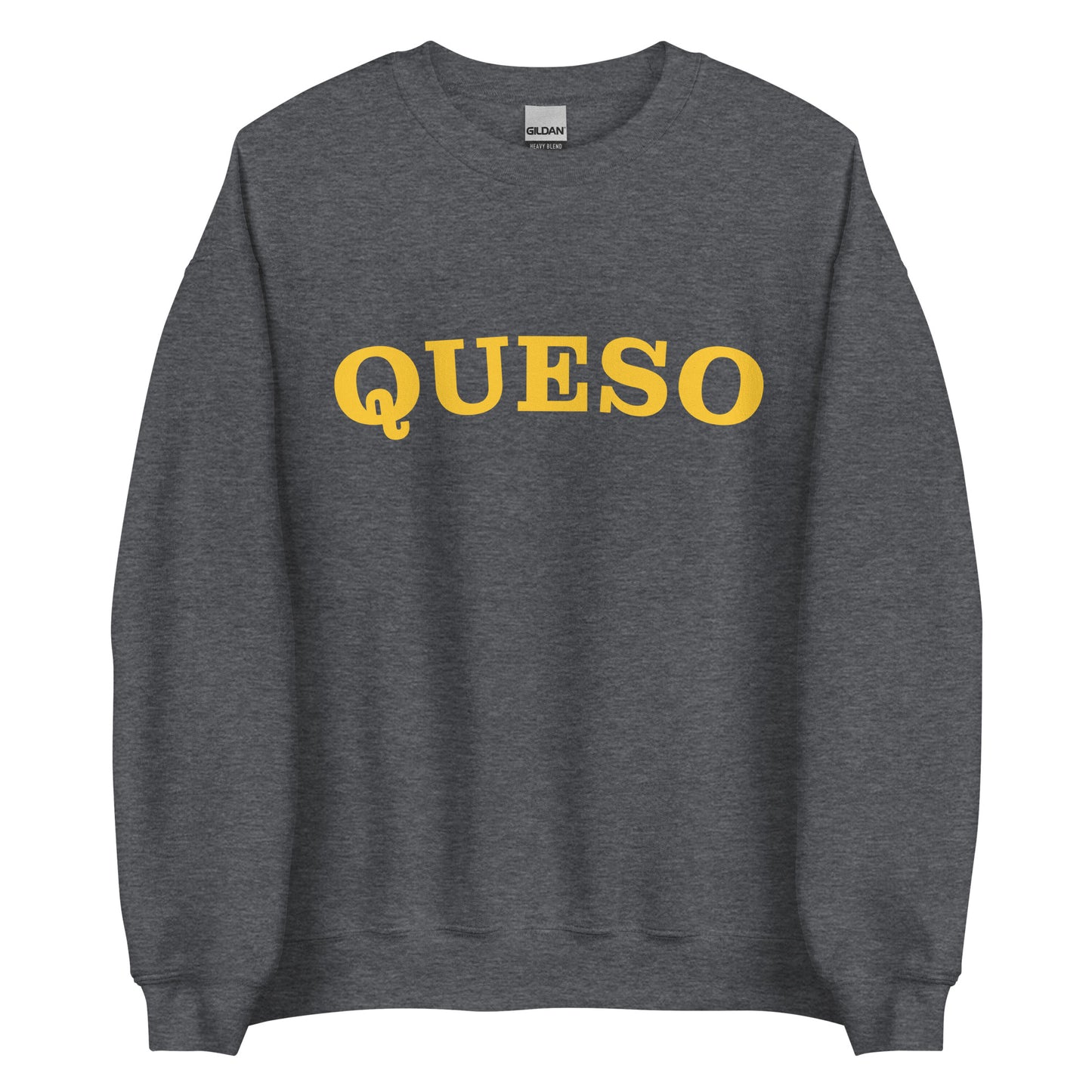 Dark Gray Queso Sweatshirt from Nina's Funky Shop by ninanush - Our colorful Queso Sweatshirt! A funny foodie sweatshirt for queso lovers. This crew neck sweatshirt comes in a variety of colors with "Queso", expertly printed on the front. Perfect for cozy nights in or stand out streetwear for foodies, this queso enthusiast sweatshirt is designed by Nina and made just for you.