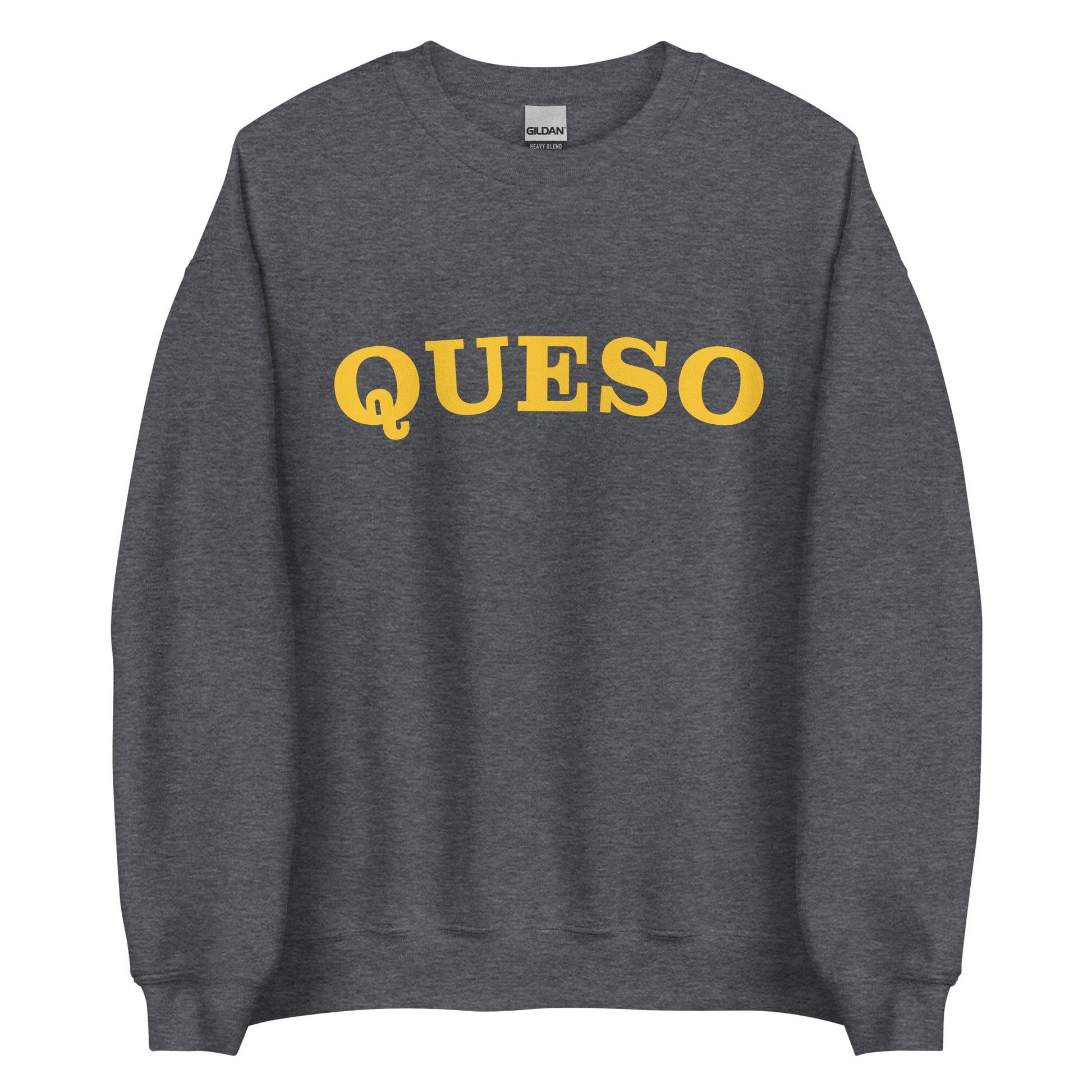 Dark Gray Queso Sweatshirt from Nina's Funky Shop by ninanush - Our colorful Queso Sweatshirt! A funny foodie sweatshirt for queso lovers. This crew neck sweatshirt comes in a variety of colors with "Queso", expertly printed on the front. Perfect for cozy nights in or stand out streetwear for foodies, this queso enthusiast sweatshirt is designed by Nina and made just for you.