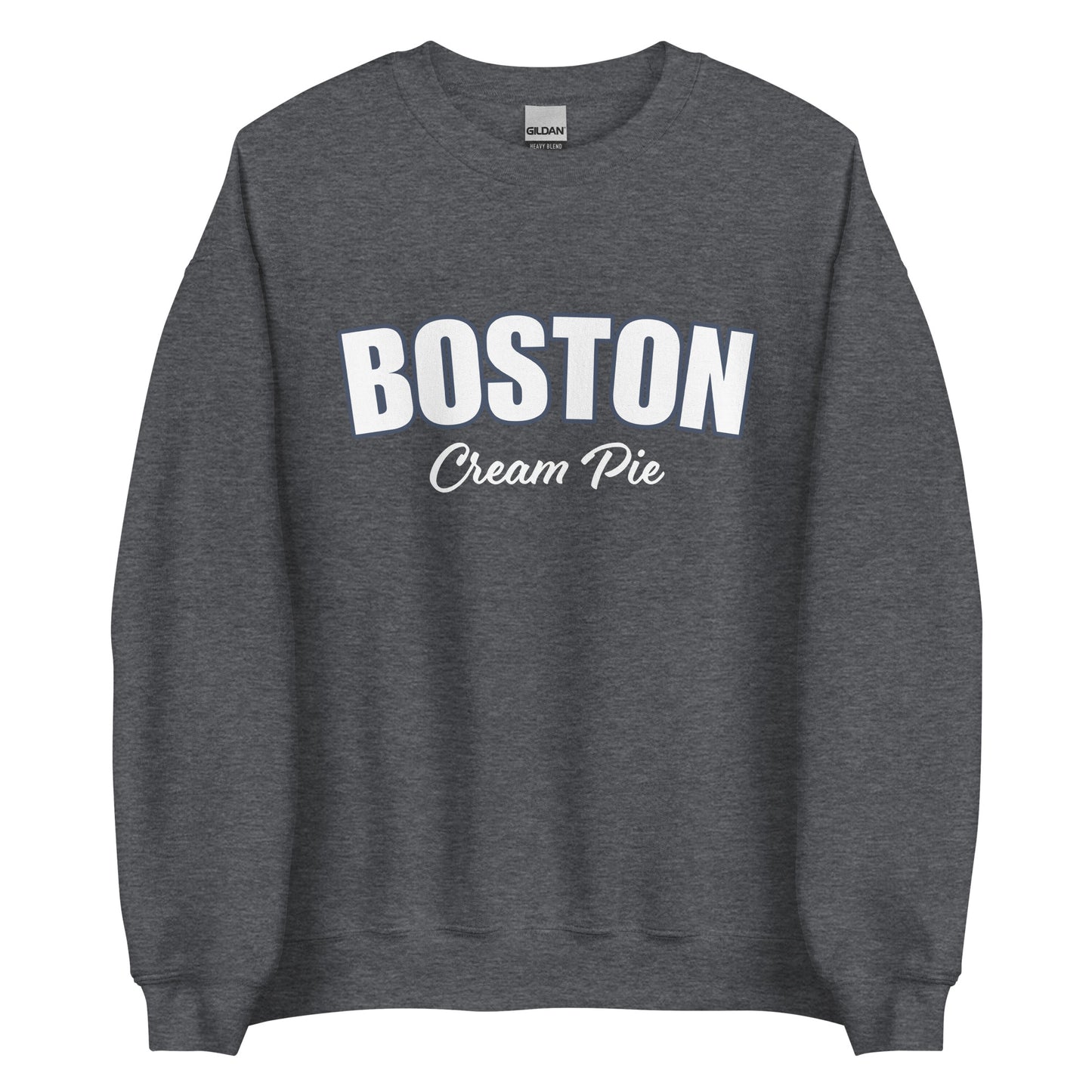 Dark Gray Boston Cream Pie Sweatshirt from Nina's Funky Shop by ninanush - Are you a Boston cream pie enthusiast? Looking for a gift for your favorite New Englander? Introducing our Boston Cream Pie Sweatshirt! It's soft, comfortable and a funny foodie sweatshirt for pie lovers like you. This unisex, varsity sweatshirt comes in a variety of colors with the words "Boston Cream Pie", expertly printed on the front.