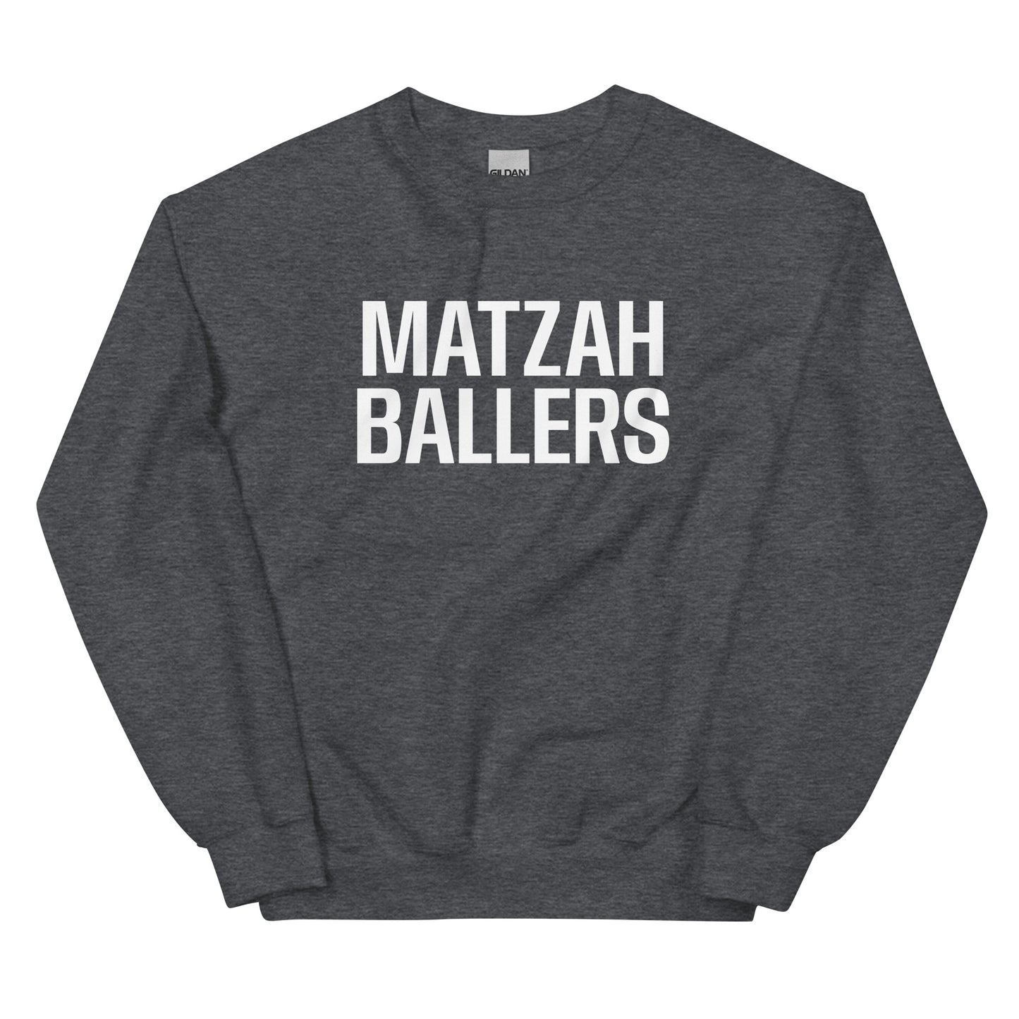 Dark Gray Matzah Baller Crewneck Sweatshirt - Our Matzah Ballers Sweatshirt is soft, cozy and made just for you! It's a funny crewneck sweatshirt, expertly printed and perfect for everyday streetwear or lounging around the house. Looking for something personalized? Shoot us a message!