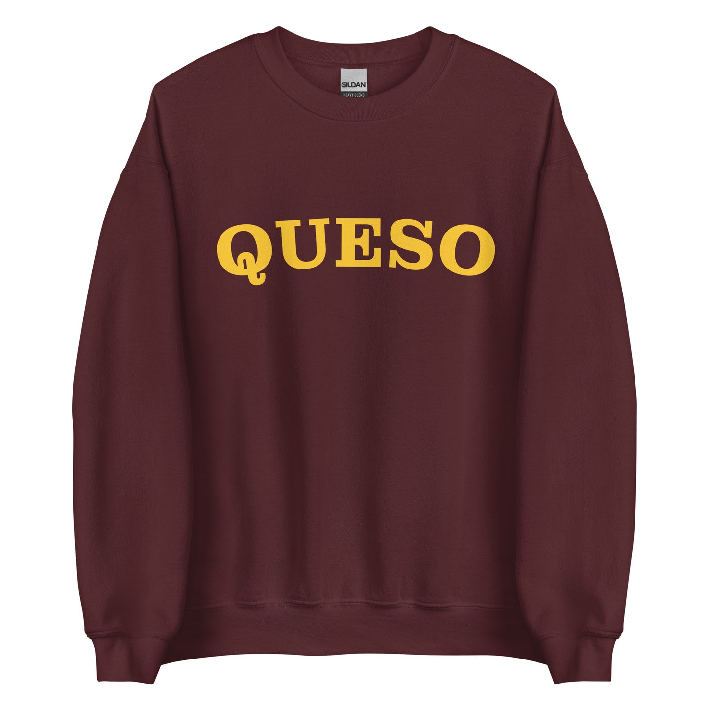 Maroon Queso Sweatshirt from Nina's Funky Shop by ninanush - Our colorful Queso Sweatshirt! A funny foodie sweatshirt for queso lovers. This crew neck sweatshirt comes in a variety of colors with "Queso", expertly printed on the front. Perfect for cozy nights in or stand out streetwear for foodies, this queso enthusiast sweatshirt is designed by Nina and made just for you.