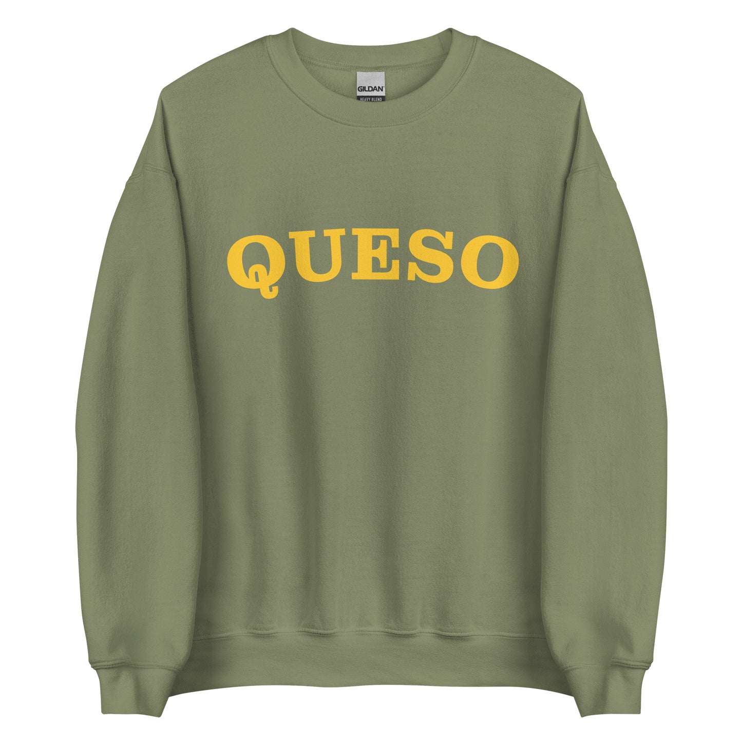Army Green Queso Sweatshirt from Nina's Funky Shop by ninanush - Our colorful Queso Sweatshirt! A funny foodie sweatshirt for queso lovers. This crew neck sweatshirt comes in a variety of colors with "Queso", expertly printed on the front. Perfect for cozy nights in or stand out streetwear for foodies, this queso enthusiast sweatshirt is designed by Nina and made just for you.