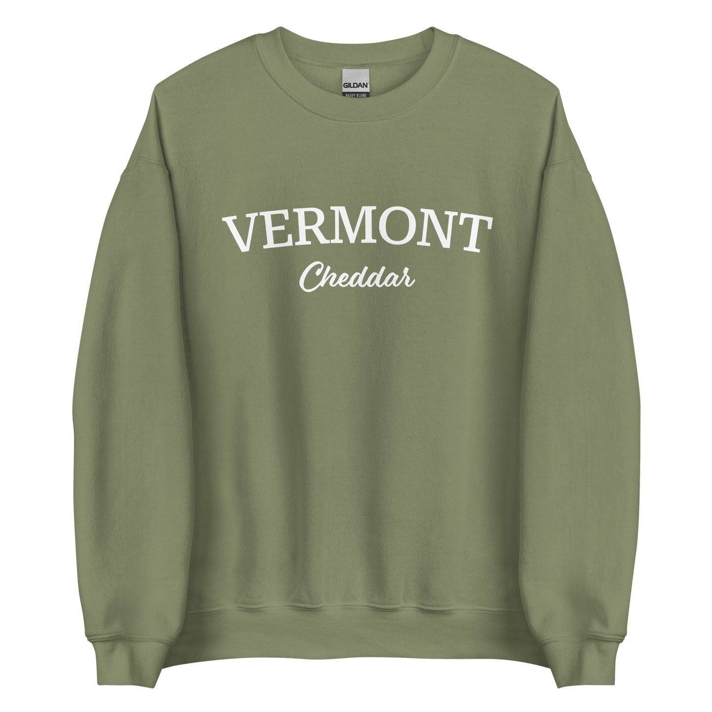 Green Vermont Cheddar Sweatshirt from Nina's Funky Shop by ninanush - Do you love cheddar cheese? Looking for a food themed gift? Introducing our Vermont Cheddar Sweatshirt! It's a New England foodie sweatshirt for cheddar cheese lovers like you. This Vermont varsity sweatshirt is unisex and perfect for Vermonters. It's a cheddar enthusiast sweatshirt is designed by Nina and made just for you.