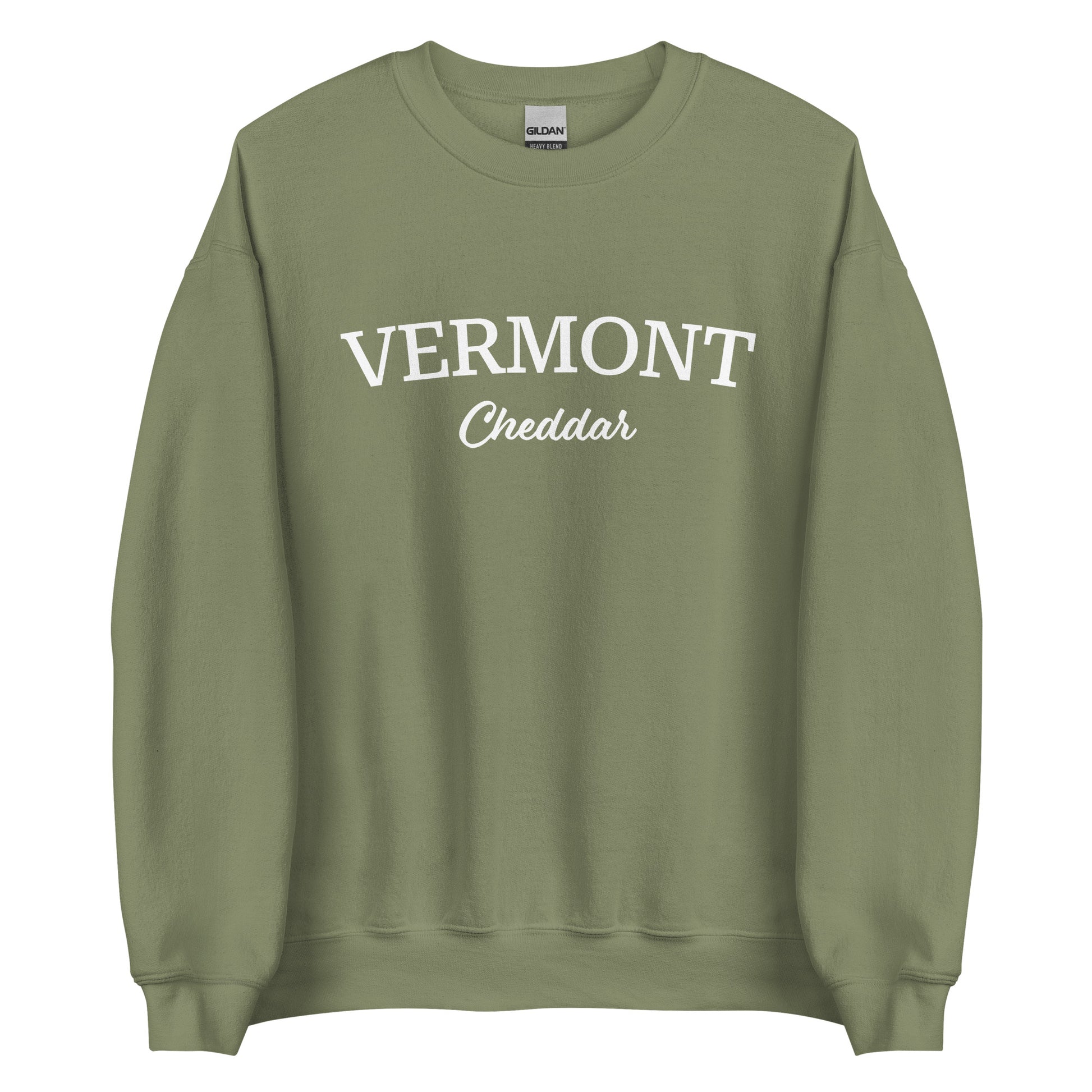 Green Vermont Cheddar Sweatshirt from Nina's Funky Shop by ninanush - Do you love cheddar cheese? Looking for a food themed gift? Introducing our Vermont Cheddar Sweatshirt! It's a New England foodie sweatshirt for cheddar cheese lovers like you. This Vermont varsity sweatshirt is unisex and perfect for Vermonters. It's a cheddar enthusiast sweatshirt is designed by Nina and made just for you.