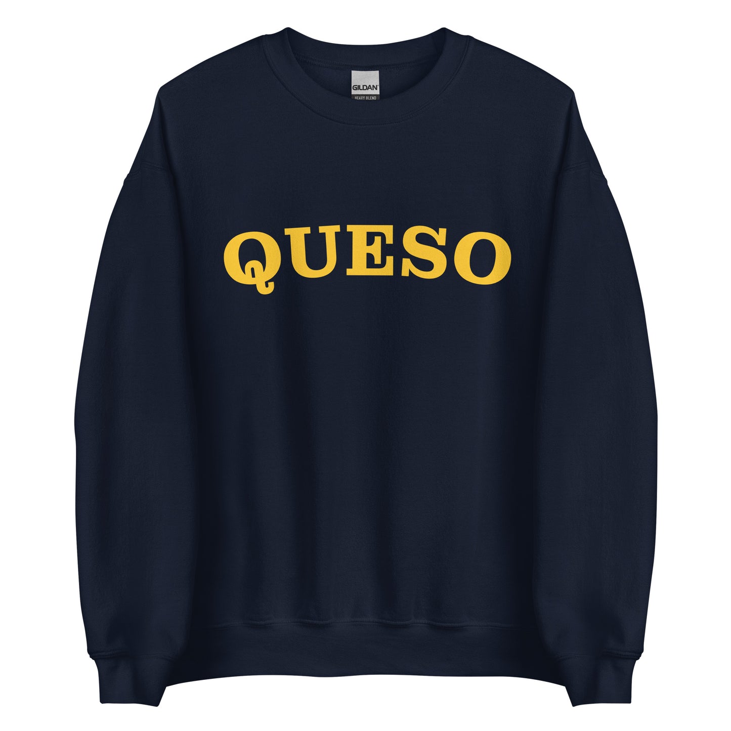 Navy Queso Sweatshirt from Nina's Funky Shop by ninanush - Our colorful Queso Sweatshirt! A funny foodie sweatshirt for queso lovers. This crew neck sweatshirt comes in a variety of colors with "Queso", expertly printed on the front. Perfect for cozy nights in or stand out streetwear for foodies, this queso enthusiast sweatshirt is designed by Nina and made just for you.