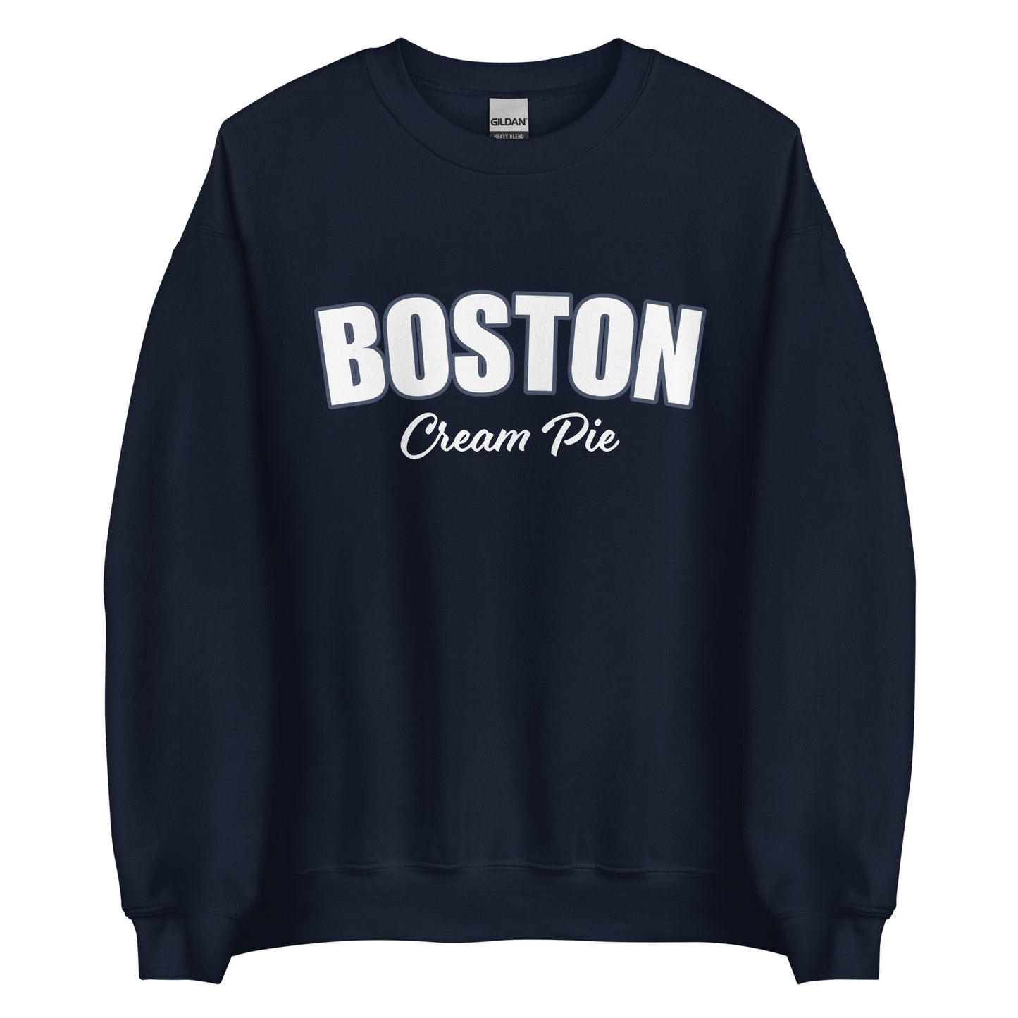 Navy Boston Cream Pie Sweatshirt from Nina's Funky Shop by ninanush - Are you a Boston cream pie enthusiast? Looking for a gift for your favorite New Englander? Introducing our Boston Cream Pie Sweatshirt! It's soft, comfortable and a funny foodie sweatshirt for pie lovers like you. This unisex, varsity sweatshirt comes in a variety of colors with the words "Boston Cream Pie", expertly printed on the front.