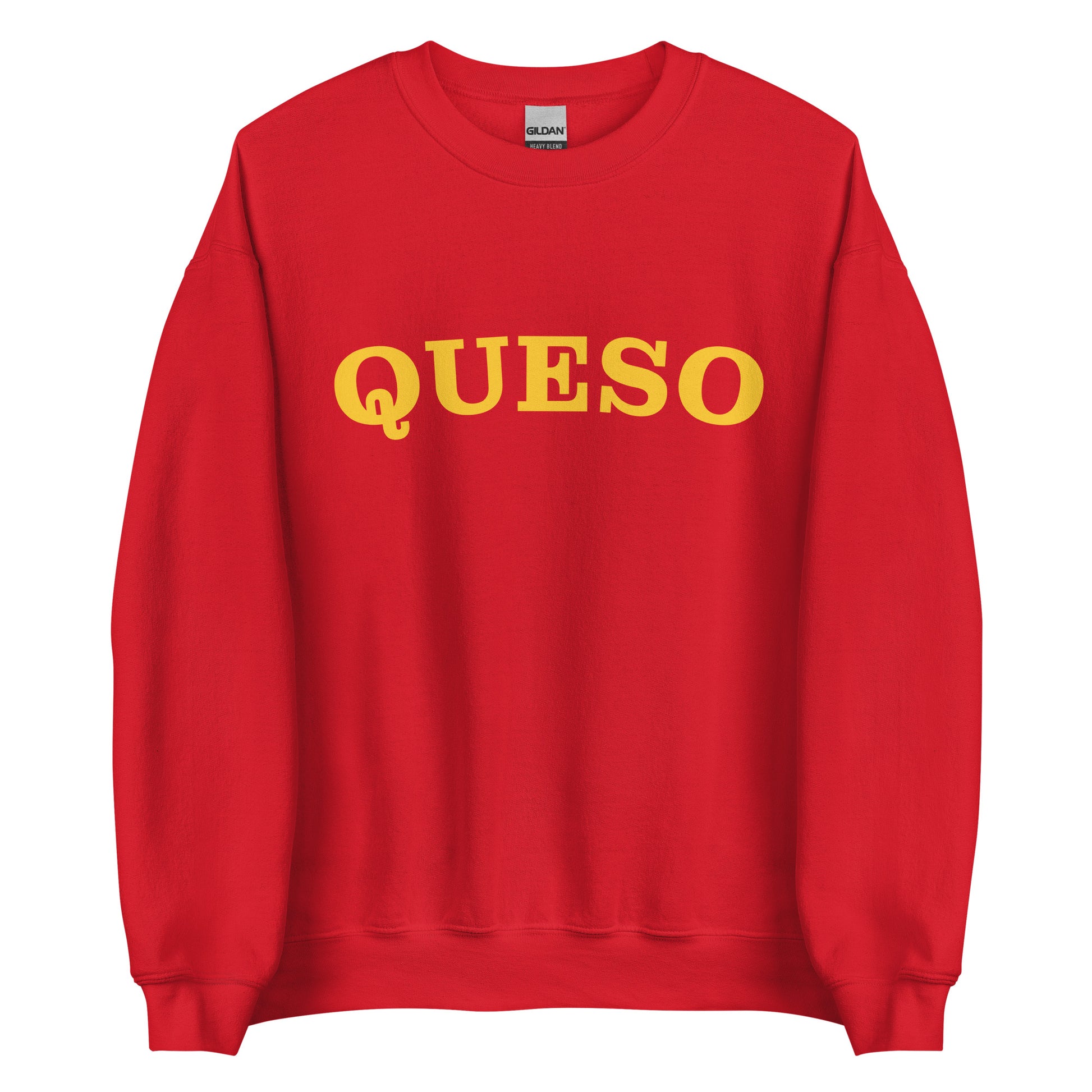 Red Queso Sweatshirt from Nina's Funky Shop by ninanush - Our colorful Queso Sweatshirt! A funny foodie sweatshirt for queso lovers. This crew neck sweatshirt comes in a variety of colors with "Queso", expertly printed on the front. Perfect for cozy nights in or stand out streetwear for foodies, this queso enthusiast sweatshirt is designed by Nina and made just for you.