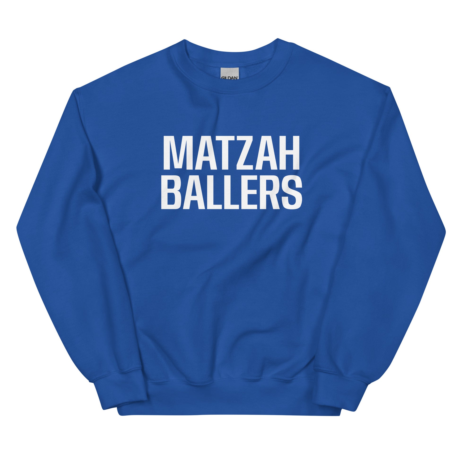 Blue Matzah Baller Crewneck Sweatshirt - Our Matzah Ballers Sweatshirt is soft, cozy and made just for you! It's a funny crewneck sweatshirt, expertly printed and perfect for everyday streetwear or lounging around the house. Looking for something personalized? Shoot us a message!
