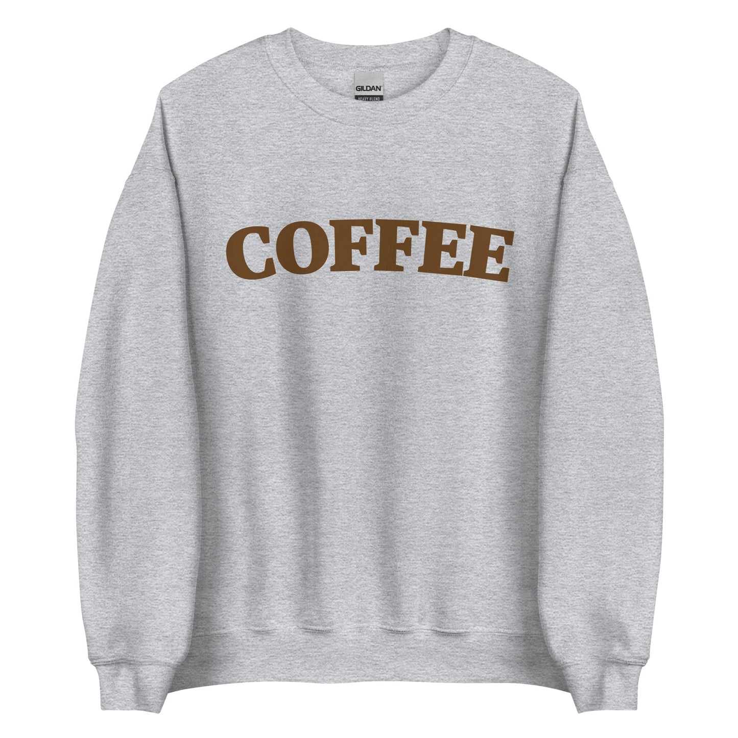 Light Gray Coffee Sweatshirt by Nina's Funky Shop by ninanush - Big coffee drinker? Looking for a fun coffee lover gift? Our Coffee Sweatshirt is just what you need. It's a unisex varsity crew neck sweatshirt with "Coffee", expertly printed on the front. Perfect for cozy nights in or stand out streetwear, this coffee enthusiast sweatshirt is designed by Nina and made just for you.