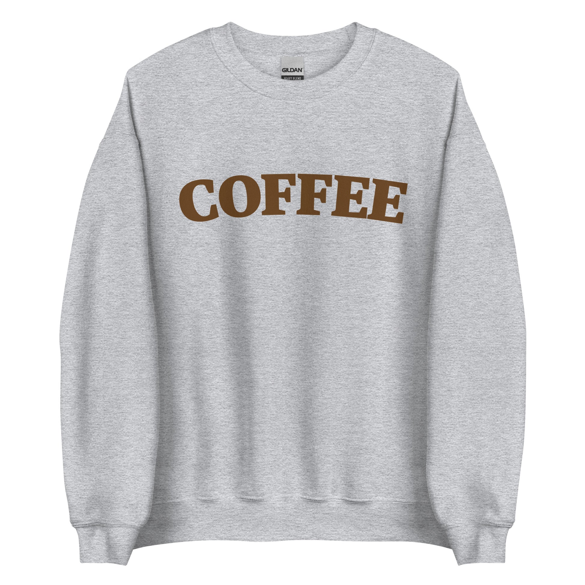 Light Gray Coffee Sweatshirt by Nina's Funky Shop by ninanush - Big coffee drinker? Looking for a fun coffee lover gift? Our Coffee Sweatshirt is just what you need. It's a unisex varsity crew neck sweatshirt with "Coffee", expertly printed on the front. Perfect for cozy nights in or stand out streetwear, this coffee enthusiast sweatshirt is designed by Nina and made just for you.