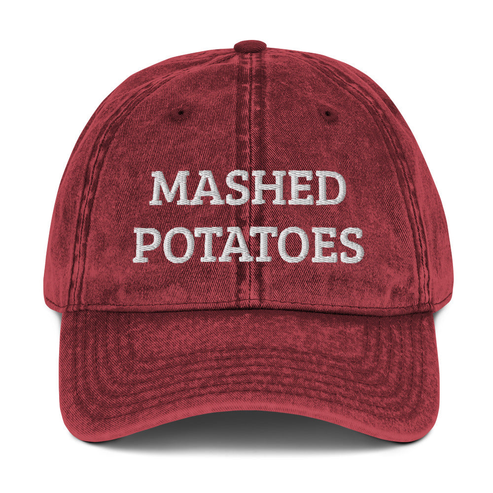 Red Mashed Potatoes Dad Hat from Nina's Funky Shop by ninanush - Love mashed potatoes? Looking funny foodie gift? Our Mashed Potatoes Hat is just what you need. It's made of comfortable cotton, comes in a variety of colors and has an adjustable closure. Eat mashed potatoes and add a little personality to your style. This embroidered mashed potato dad hat was made just for you.