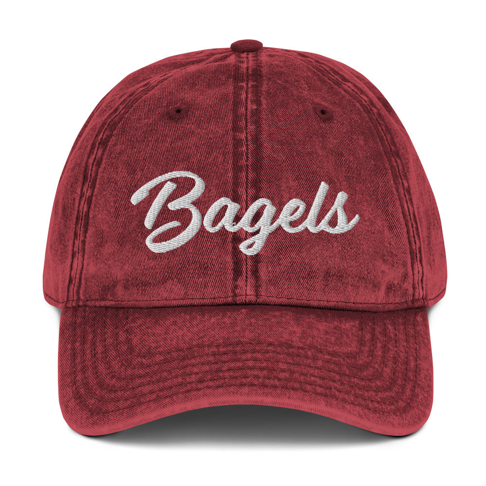 Maroon Bagels Dad Hat - Love bagels? Looking for a gift for a bagel enthusiast? Our Bagel Hat is comfortable, adjustable and expertly embroidered just for you!