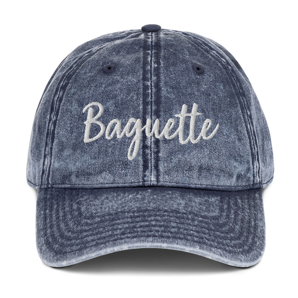 Blue baguette enthusiast hat from Nina's Funky Shop by ninanush - Everyone loves a Baguette. Show your love for the classic French bread in this funny foodie dad hat. It's has a stylish washed out material and "Baguette", embroidered on the front. It's a unique accessory that gives personality to your everyday outfit. Stay funky and eat baguettes in this baguette enthusiast hat.