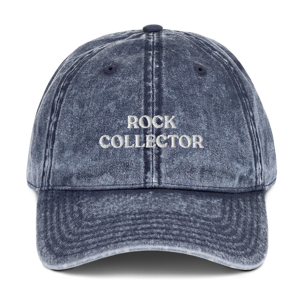 Blue Rock Collector Dad Hat from Nina's Funky Shop by ninanush - Do you collect rocks? Looking for a unique gift for a rock lover? Look no further! This Rock Collector Hat is just what you need. It's a comfortable embroidered dad hat with a stylish washed out cotton material. The perfect hat for rock enthusiasts, geologists and treasure hunters of all kinds.
