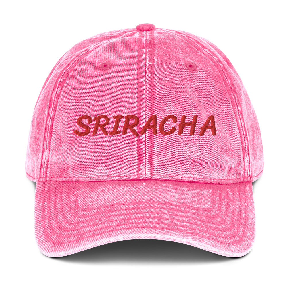 Pink sriracha dad hat from Nina's Funky Shop by ninanush - The Sriracha dad hat! Show your love for the beloved hot chili sauce in this funny foodie dad hat. It's comfortable with the word "Sriracha", embroidered on the front. It's a unique accessory that brings personality to your everyday outfits. Stay funky and eat your favorite hot sauce in this sriracha enthusiast hat.