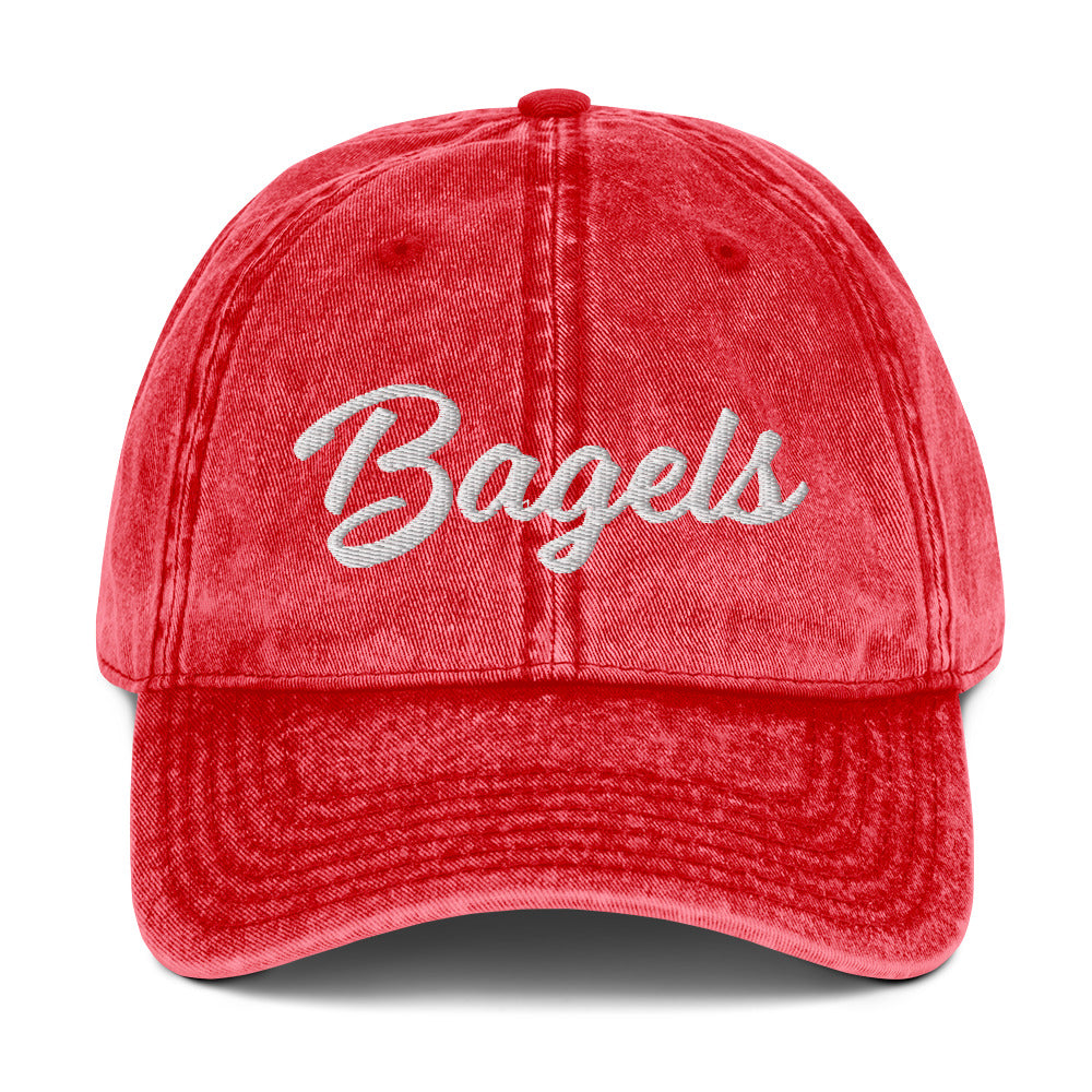 Red Bagels Dad Hat - Love bagels? Looking for a gift for a bagel enthusiast? Our Bagel Hat is comfortable, adjustable and expertly embroidered just for you!