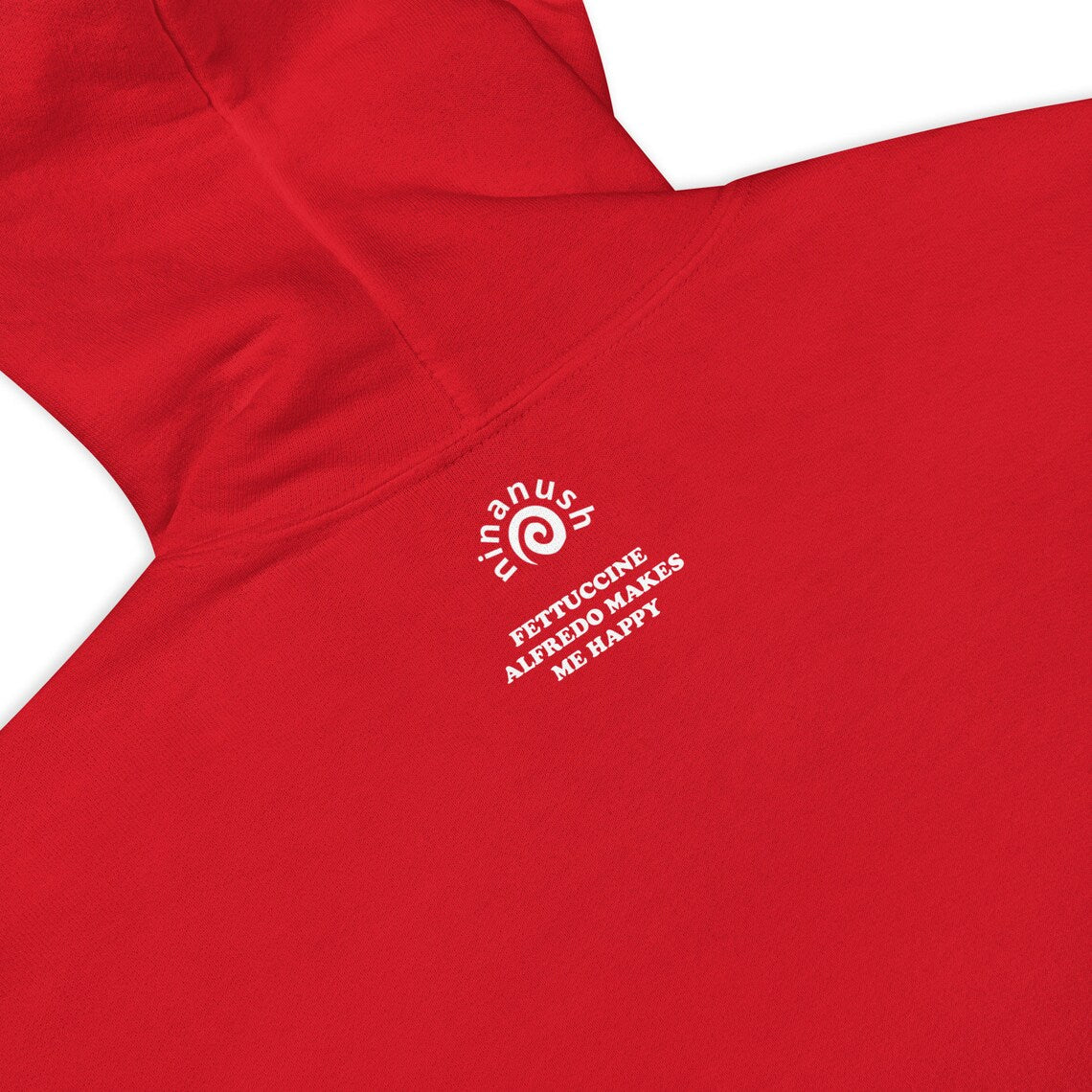 Red fettuccine Alfredo hoodie for American foodies - Eat fettuccine Alfredo and make a statement in a funny fettuccine Alfredo sweatshirt. It's a unique foodie hoodie with a funny food saying. This weird sweatshirt for foodies is the best gift for fettuccine Alfredo lovers. Eat fettuccine Alfredo, be kind to all kinds and do what makes you smile in a funny foodie hoodie.