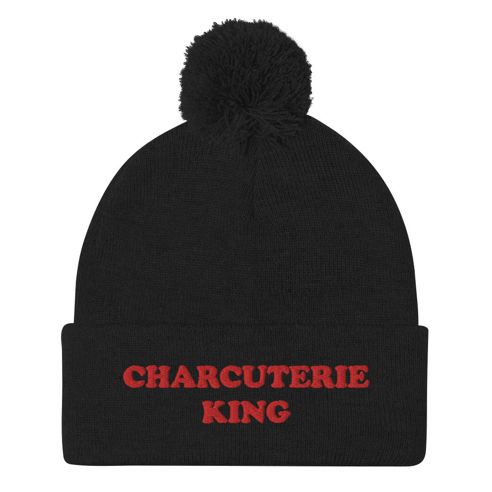 Funny charcuterie beanie. This weird beanie is a perfect unique and quirky winter hat for foodies and people who love charcuterie boards. It's a classic beanie with a unique fancy food lover design. This funny foodie beanie is a weird and funny gift for foodies. Shop funny foodie beanies, unique and weird hats, and more.